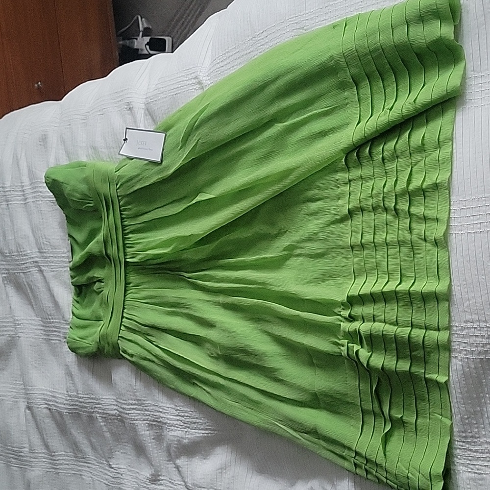 J. Crew Strapless Green Silk Dress Size 6 New With Tags